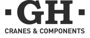 Logotipo GHSA Cranes and Components. Trabajar con GH. GH fabricante de grúas puente y polipastos.